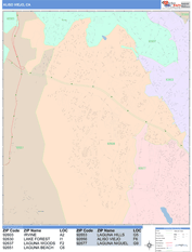 Aliso Viejo Digital Map Color Cast Style